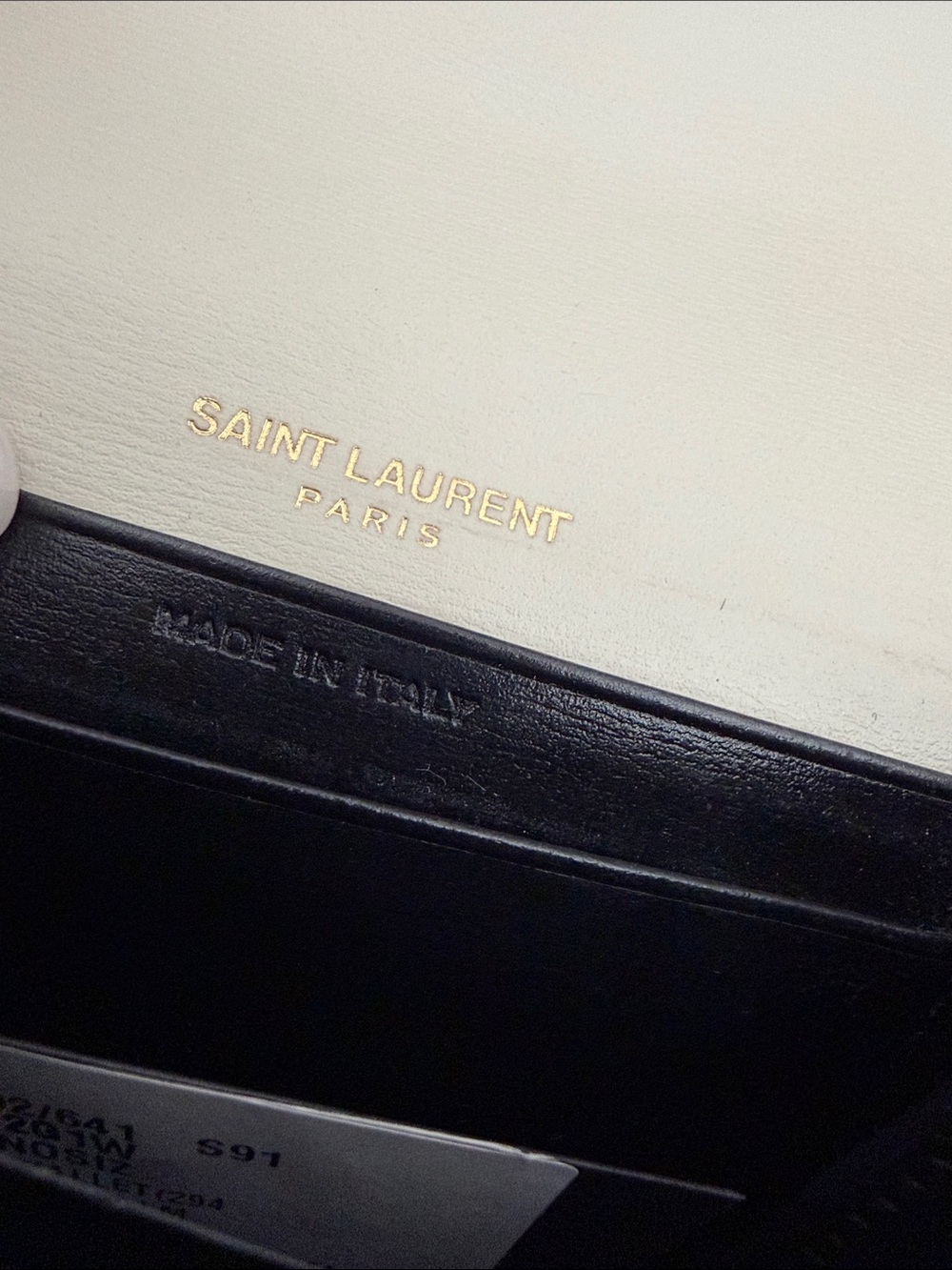 Rare YSL Sulpice multilayered Envelope Leather Wallet Black/Cream - Picture 6 of 12